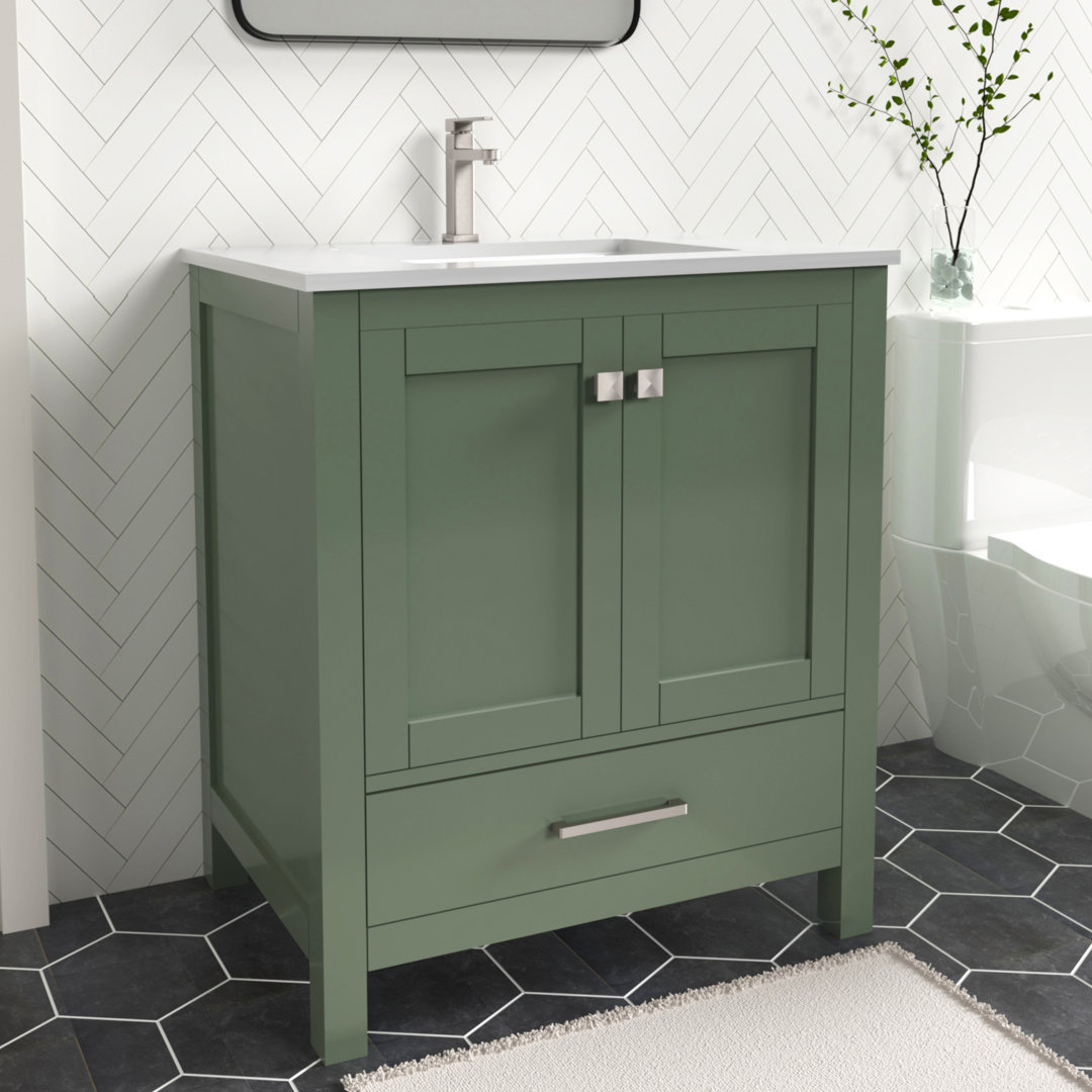 Amandie 30" Single Sink Freestanding Bathroom Vanity with Top Lark Manor™ Top 