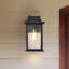 Lanterne murale d'extérieur en verre grainé noir mat Hulse-589035399