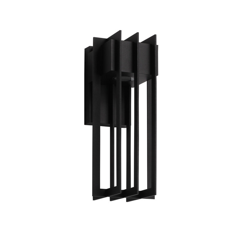 Avenue Outdoor 24"h Angles Led Wall Sconce In Black, 16" H x 8" W x 7" D