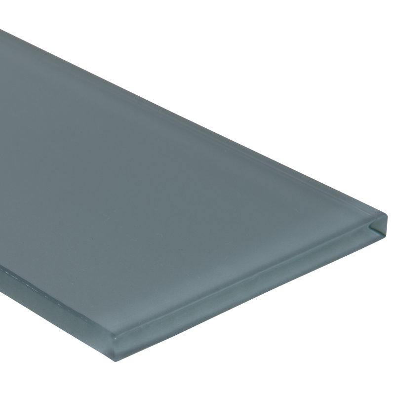 Subway 4 in. x 12 in. Glossy Glass Mosaic Wall Tile, Gray