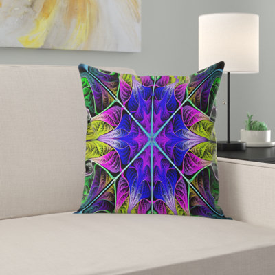 Vitrail étoile en forme d'étoile - coussin imprimé abstrait