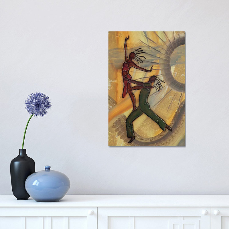 Danseurs par Fred Odle-impression, Pas de tapis, Toile tendue, H 18 po x l 12 po x 1,5 po