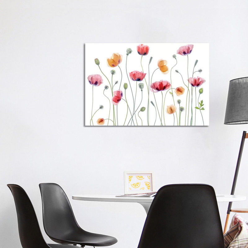 Papaver Party by Mandy Disher - Print on Canvas, 66.04cm H x 101.6cm W x 1.91cm D, Wrapped Canvas