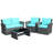 Wood 4 - Person Patio Conversation Set with Cushions-1152477795