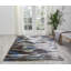 Tapis abstrait en laine bleu Ostby-21132254