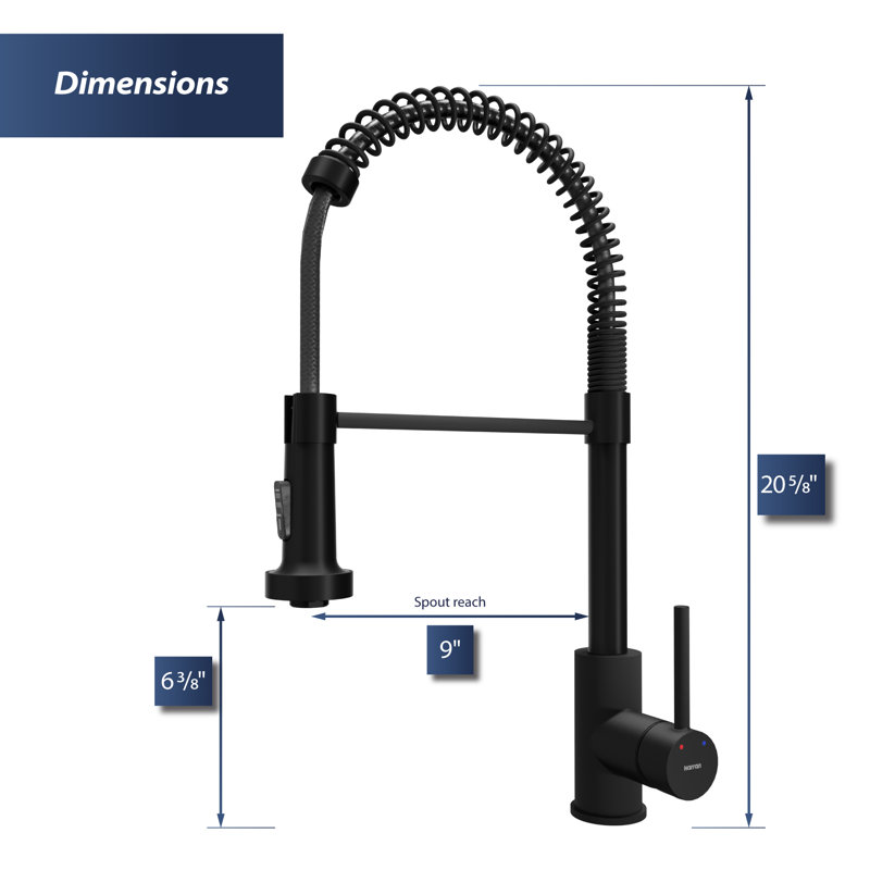 Karran Kadira Pull Down Kitchen Faucet, Matte Black