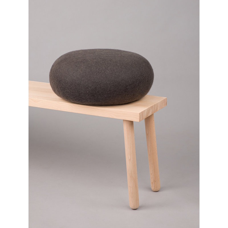48cm Wide Round Solid Colour Pouffe Ottoman, Anthracite
