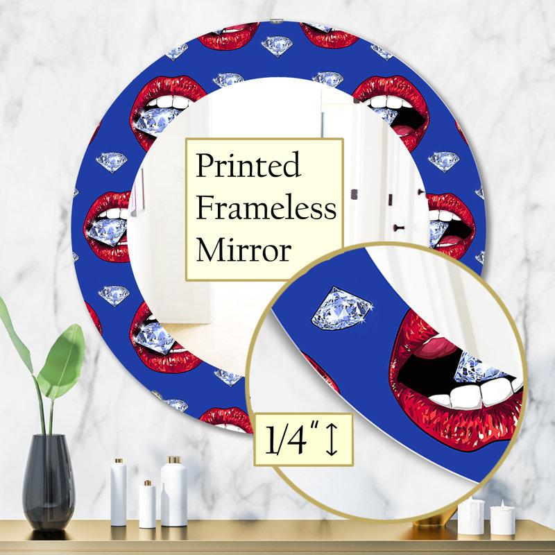 Miroir mural Hot Lips I, H 31,5 po x l po