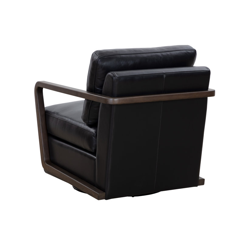 Lounge Chair, Black Genuine Leather