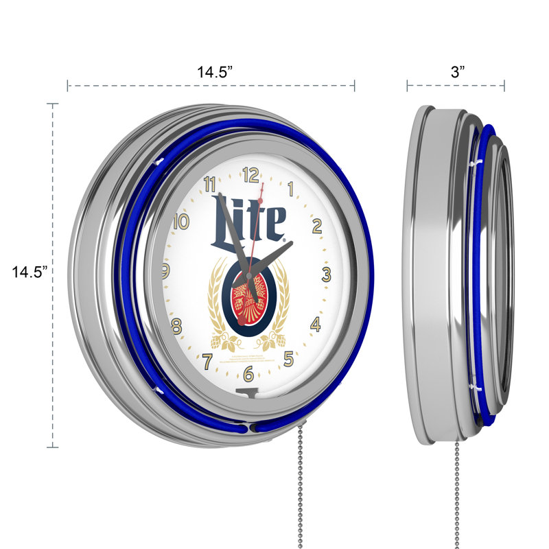 Horloge murale 12 po Miller Lite