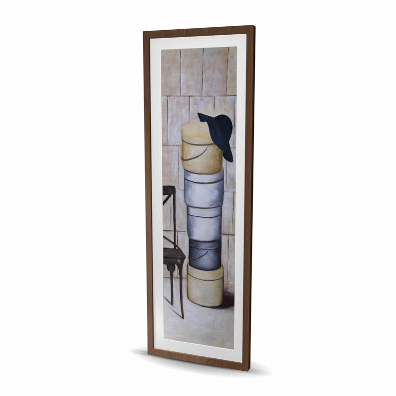 Hat Boxes - Gray Clothes Framed Matted Print for Home Decor