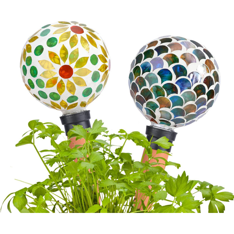 Ensemble de 2 globes d'arrosage en mosaïque jaune