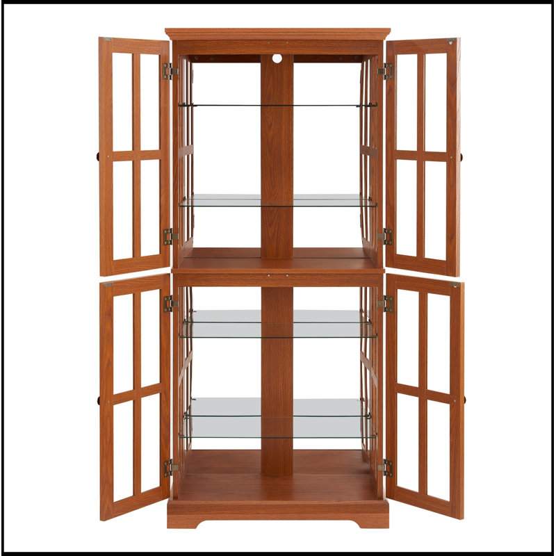 Arria avec 4 portes vitrées et tablettes réglables, Brun