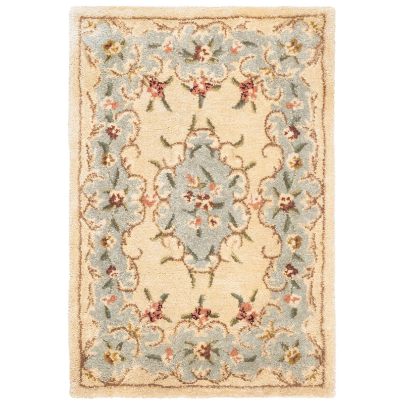 Molter Hand Tufted Wool Floral Rug, Rectangle 2' x 3'