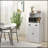 Versatile Microwave Cabinet with Storage, Double Doors, Adjustable Shelves, and Cable Hole for Kitchen and Dining Room