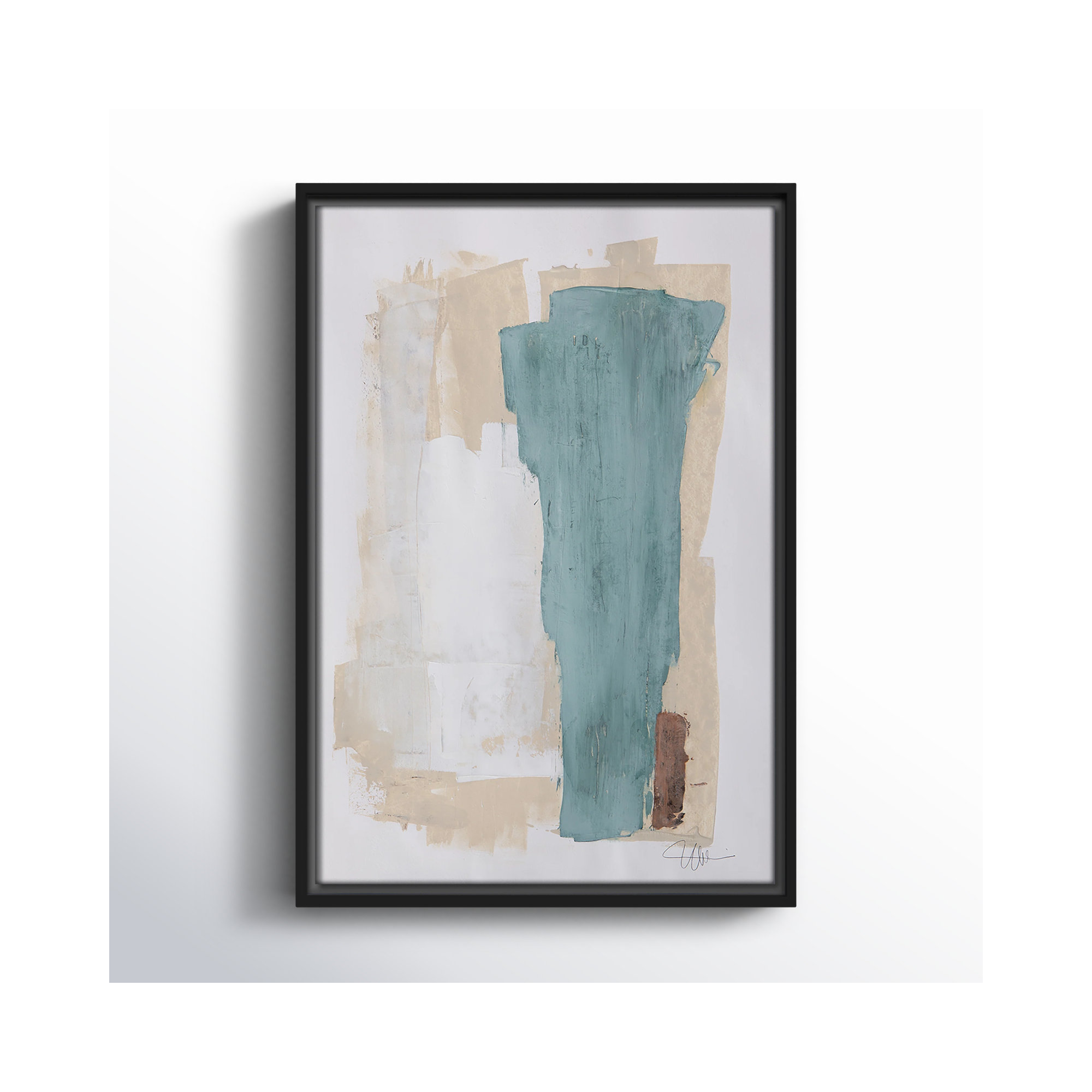 Together We Work-II by - Floater Frame Print on Canvas, 19.5" H x 13.5" W x 2" D, Black Framed
