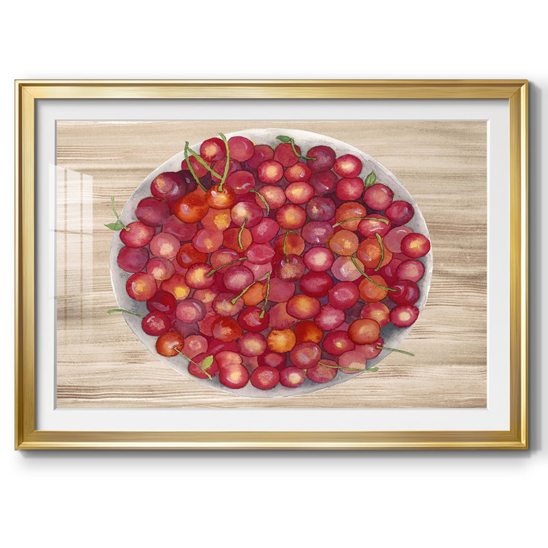 «Bowls of Fruit», cadre IV avec cadre biseauté et verre biseauté, Or, H 15 po x l 21 po x P 1,5 po