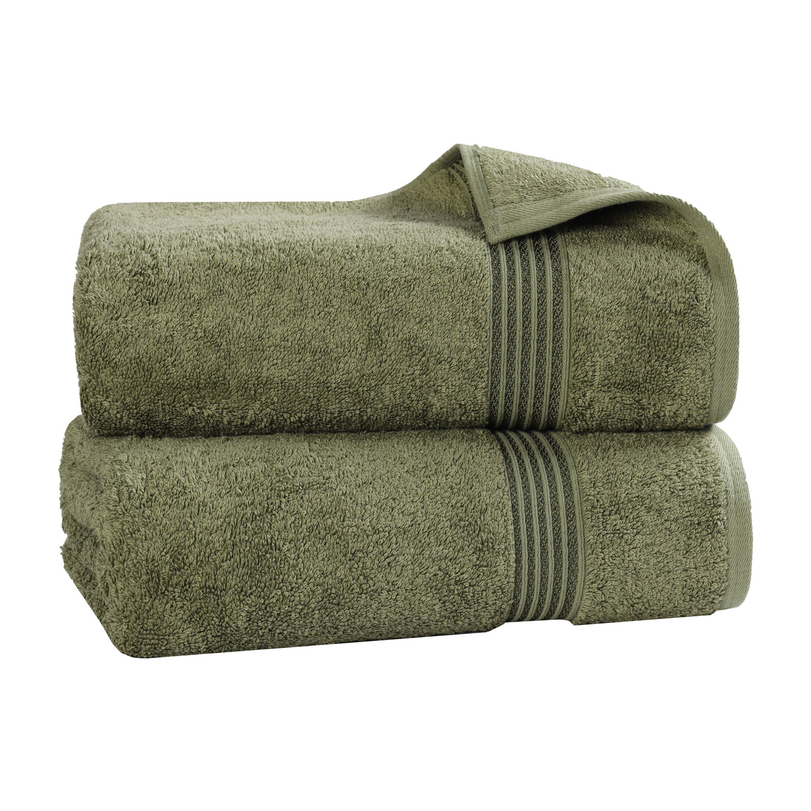 Oleg Egyptian Cotton Bath Sheet Set, Forest Green, Bath Sheets - 2 Pack