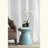 D15x16" Capiz Garden Stool Small Side Tabel, Blue Accent Round End Table