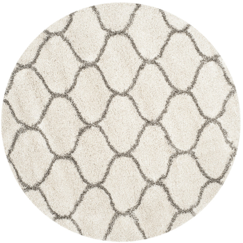 Darrol Shag Performance Geometric Rug, Round 5'3"