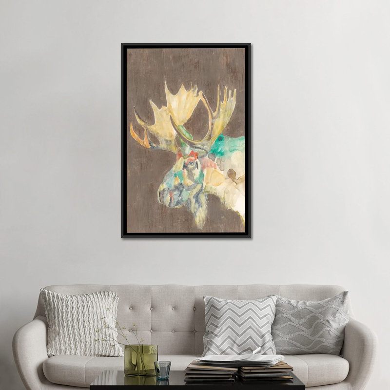 « rustique faune sauvage iv », reproduction sur toile, H 26 po x l 18 po x P 1,5 po, Toile avec cadre noir, Pas de tapis