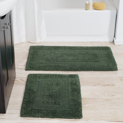 Marylee 2PC Cotton Bathroom Mat Set-Machine Washable Bath Mats for Bathroom, Kitchen, Laundry Room