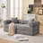Modular  Sofa Bed For Apartment,Convertible Sofa Bed,Fixed-Shape Frame & Removable Armrests,Folding Mattress Sofa For Small Spaces ,No Assembly ,Corduroy,Dark Gray-1426655939