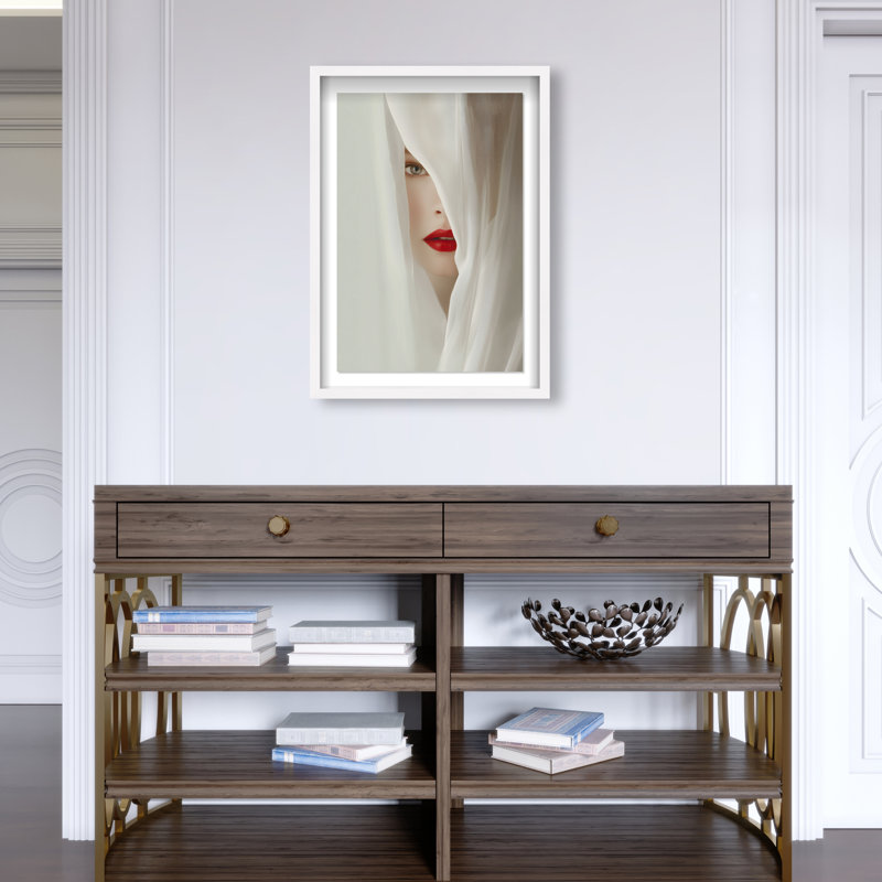 Secret Under Silk Print by Oliver Gal, 31.5"H x 21.5"W, White Shadowbox