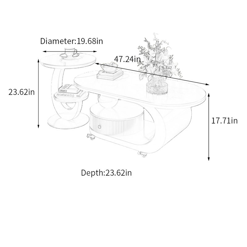 Westleigh, Noir, H 17,71 po x L 47,24 po x l 23,62 po, Noir