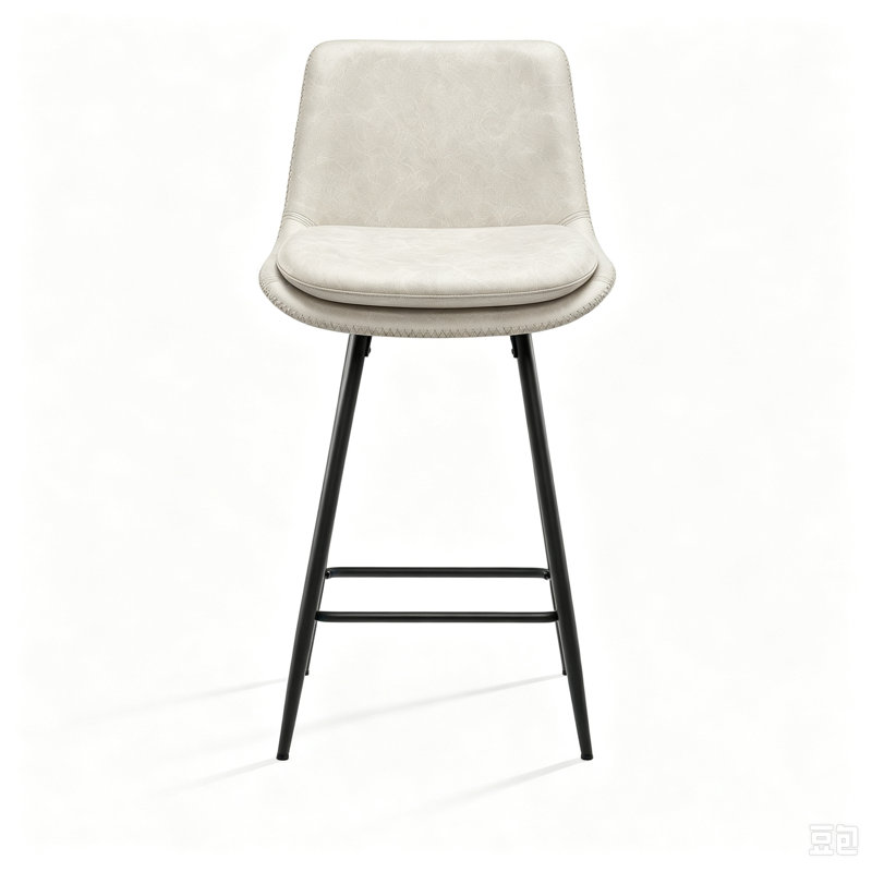 Tabouret de comptoir H 32 po avec structure en métal Hambrook, Tanné, Ensemble de 3