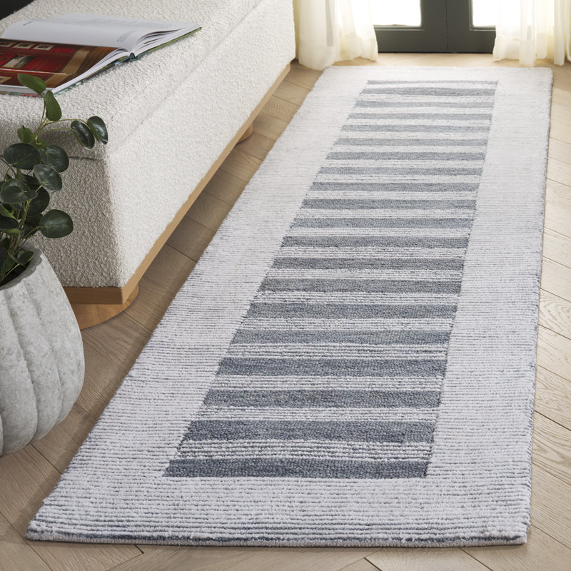 Pine 304 Hand Tufted Wool Pile Striped Rug, Runner 2'3" x 8'