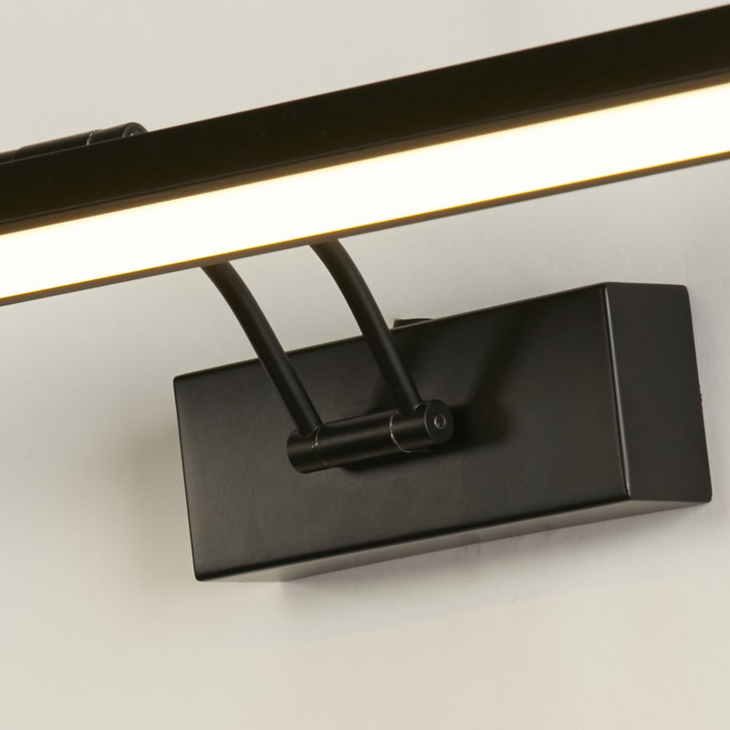 Hardwired LED Wall Mounted Picture Light, Black, 10cm H x 60cm W x 19cm D