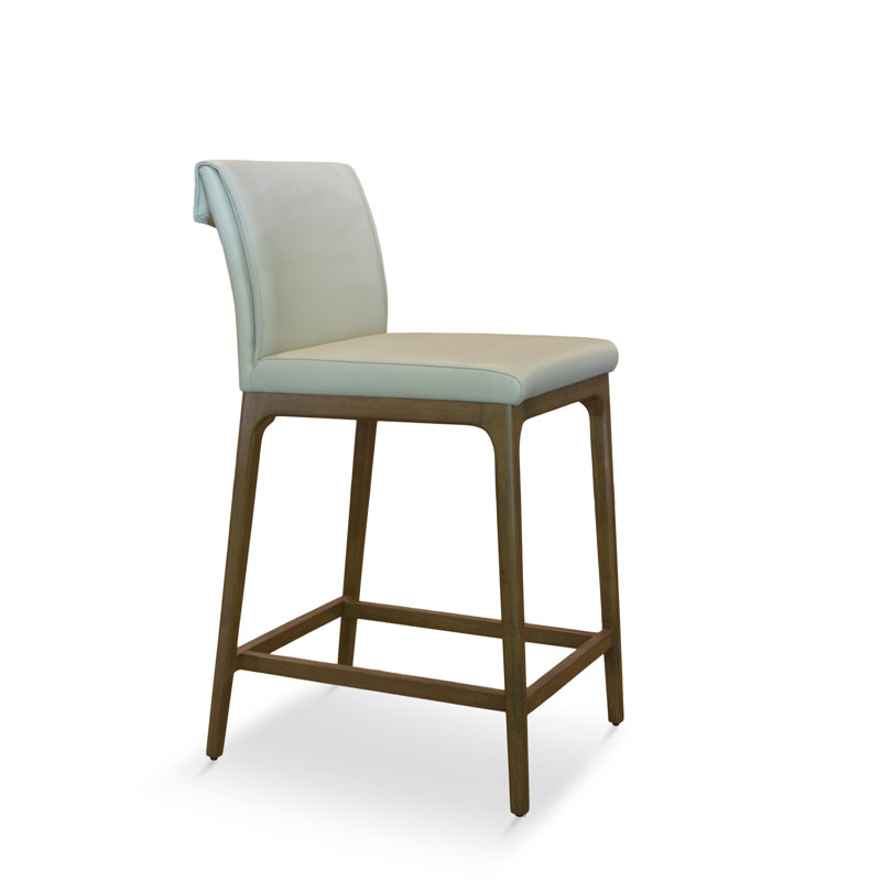 Keler Leather Counter Stool, Ivory