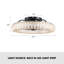 Ventilateur de plafond à cristaux de 50 cm (20 po) avec éclairage DEL et variateur