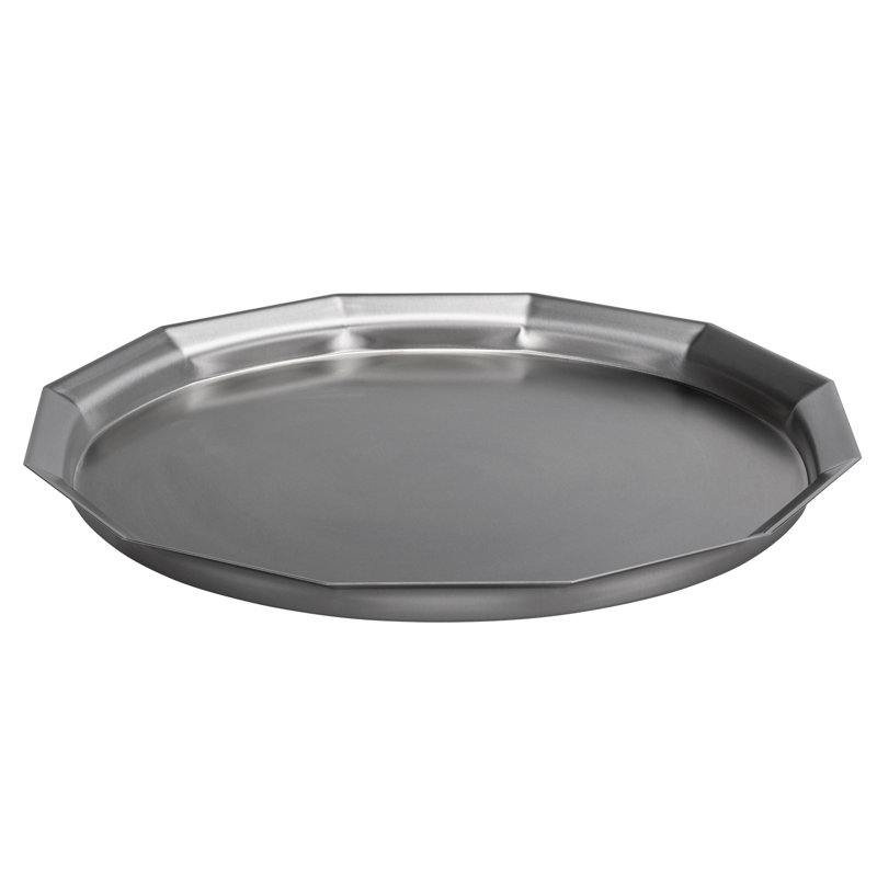 Plateau en acier inoxydable à douze côtés, H 1,75 po x l 16 po x P 16 po, Argent