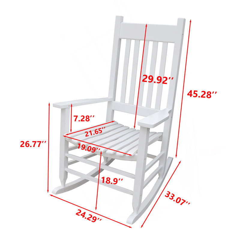 chaise berçante en bois blanc
