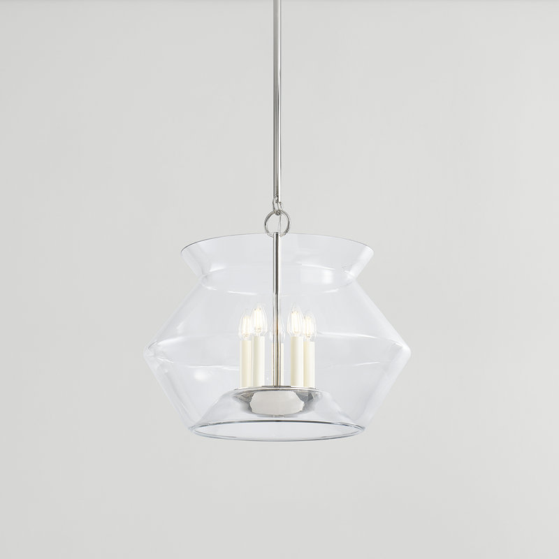 Lanterne 5 lumières Edmonton, H 18,5 po x l 20,75 po x P 20,75 po, Nickel poli