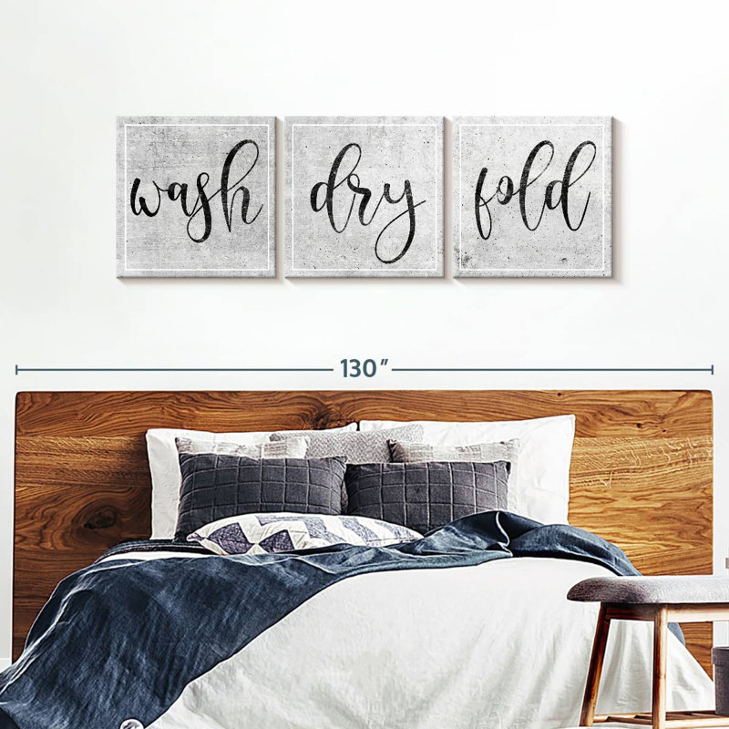 Ensemble de 3 pièces inspirantes et typographiques, H 30 po x l 92 po x P 1,25 po