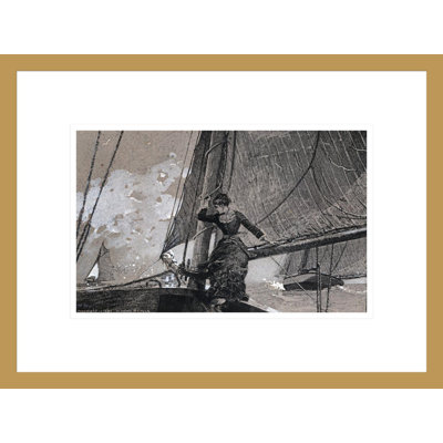 «Yachting Girl» par Winslow Homer - impression giclée encadrée
