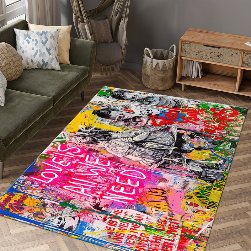 Colorful Bohemian Printed Rug Made of Soft Non Woven Material Ideal for Adding a Vibrant Touch to Any Room Setting