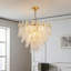 Modern American 4-tier Glass Chandelier In Gold, Led 3-colour Dimmable Ceiling Light