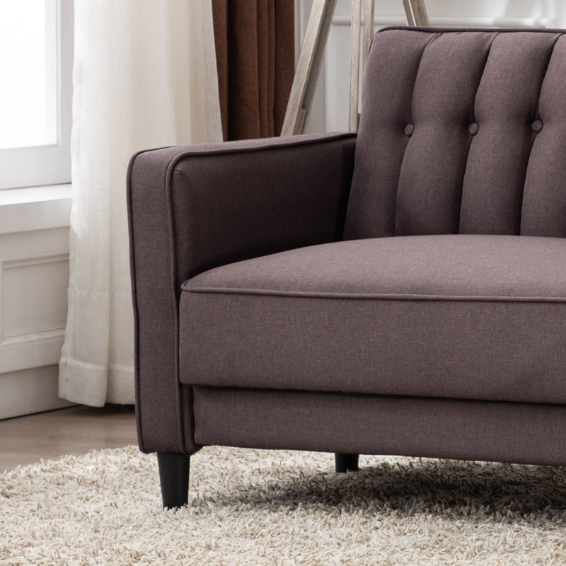 81'' Upholstered Convertible Sofa, Chocolate