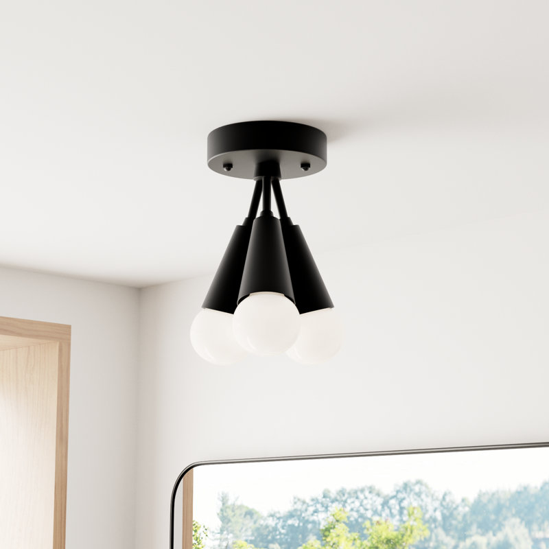 Demelza 3 Light Spotlight, Black