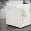 Deep Single Seat Sofa Upholstered Reading Armchair for Living Room, Comfortable and Stylish White Chenille Fabric-902292649