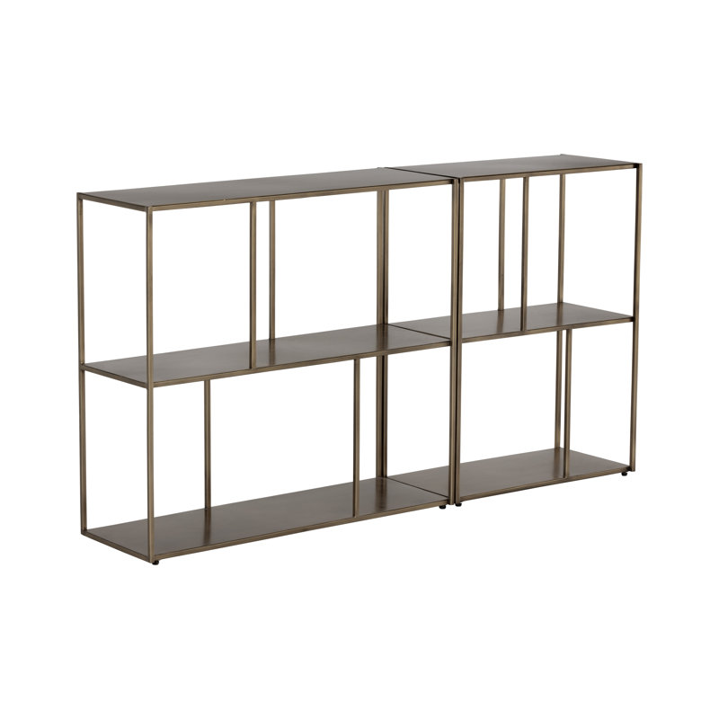 Eiffel Bookcase, Gold, (2 Shelves) 31" H x 60" W x 12" D