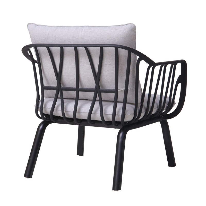 Huron Outdoor Pp Club Chair, Light Gray/Black