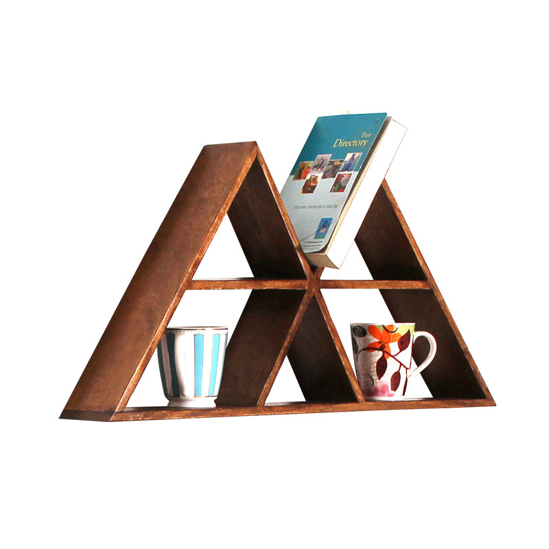 Artyom 2 Piece Triangle Mango Solid Wood Accent Shelf