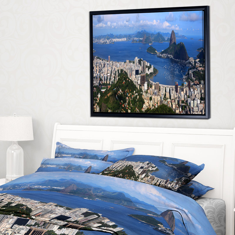 «Rio De Janeiro Panorama», reproduction de photo sur toile tendue encadrée, H 16 po x l 32 po x P 1 po