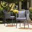 Ensemble de 2 sièges de patio - PE gris, structure en fer, chaise à eau de deux entrées et fer, avec housse de revêtement imperméable