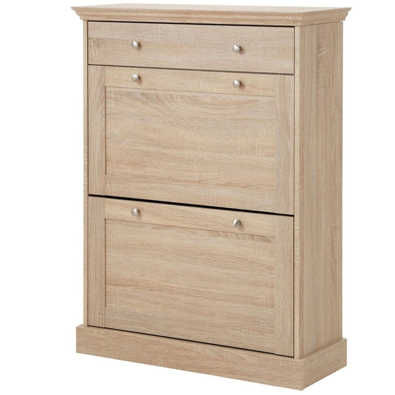 Bruce 12 Pair Shoe Storage Cabinet, Sonoma Oak